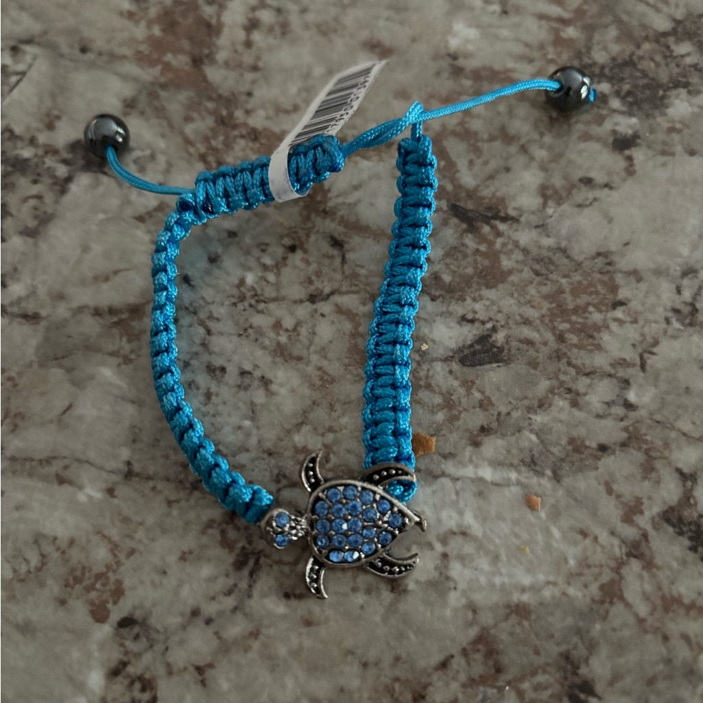 Blue Turtle Charm Bracelet